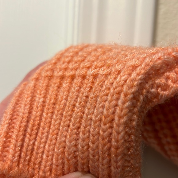 New chunky sparkling Peach Bellini cable knit crew neck sweater - Picture 7 of 9